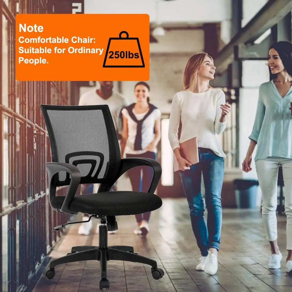 Ergonomic Adjustable Mesh Office Chair with Lumbar Support & Armrest